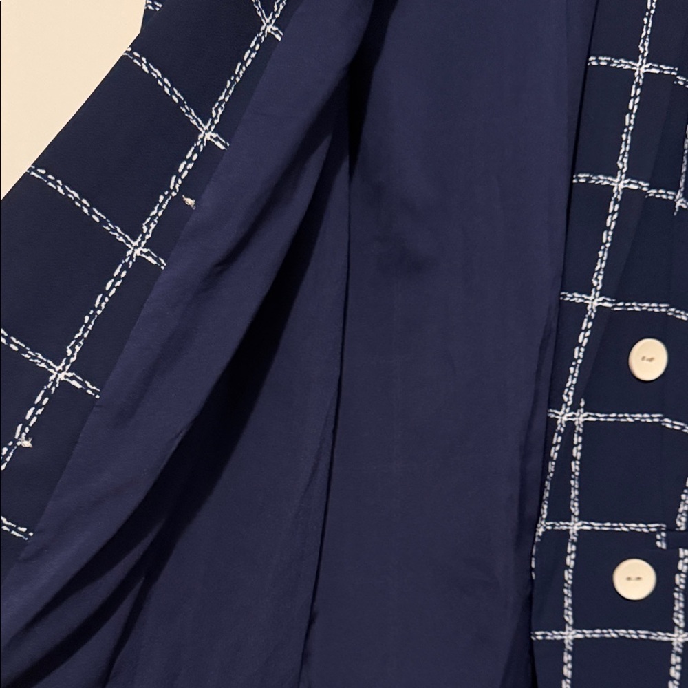 Express Navy and White Checkered Blazer - Picture 9 of 10